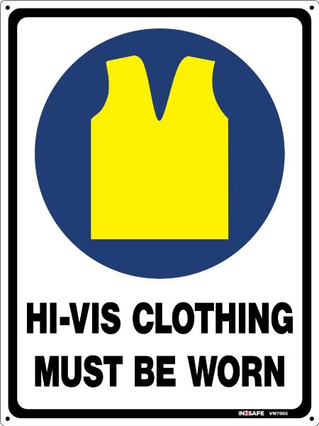 Picture of HIVIS CLOTHING MUST BE WORN SIGN 300 X 400 PVC