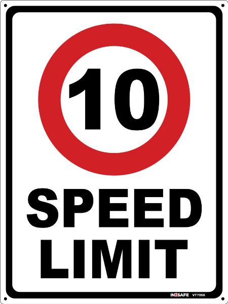 Picture of 10KM REFLECTIVE SPEED LIMIT SIGN 400MM ACM